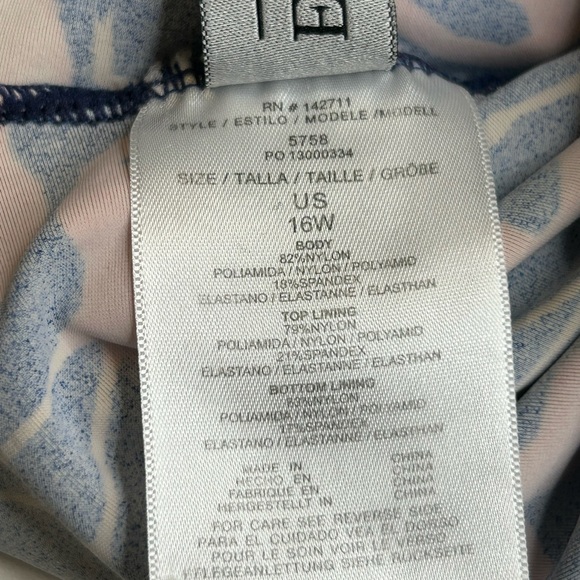 Eloquii Ruffle Off The Shoulder‎ Flamingo One piece Swimsuit Size 16W Beach - Picture 11 of 13